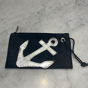 Sea Bags Maine Wristlet black w/ silver anchor